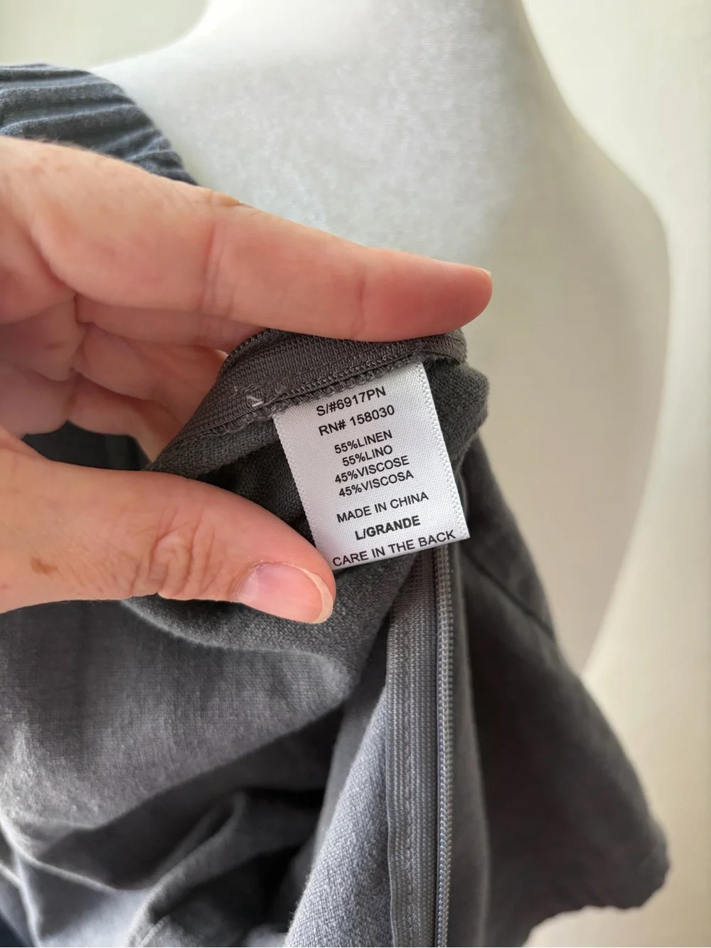 Love Tree Gray Linen Blend Wrap Skort Button Front Elastic Back Large